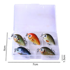 HENGJIA 5 PCS 2.7cm/1.5g Luya Rock Fishing Lures Bait Bionic Kit with Plastic Box, Box008