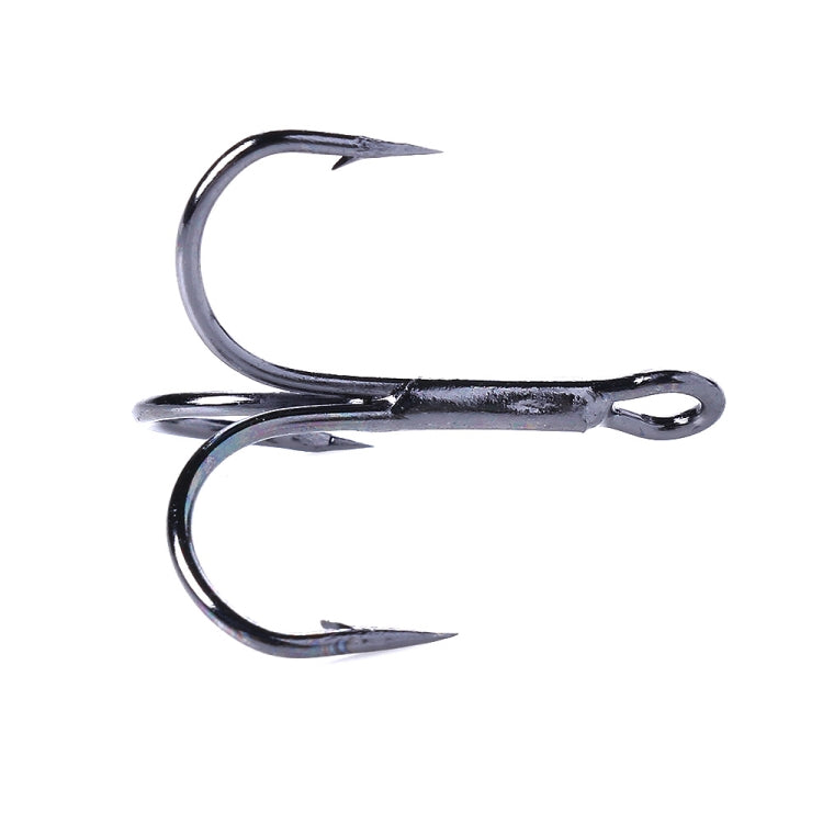 HENGJIA 20 PCS Classic Black High Carbon Steel Fishing Three-jaw Treble Hooks, 8# FH022