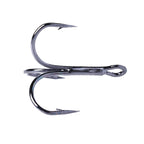 HENGJIA 20 PCS Classic Black High Carbon Steel Fishing Three-jaw Treble Hooks, 8# FH022