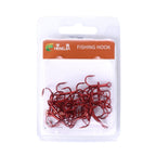 HENGJIA 20 PCS Classic Red High Carbon Steel Fishing Three-jaw Treble Hooks, 8# FH023