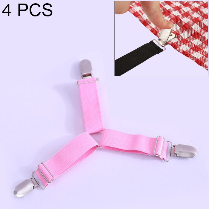 4 PCS Adjustable Bedspread Tablecloth Curtain Sofa Cover Holder Tent Metal Fixed Clips – Durable Build, Easy to Use Pink