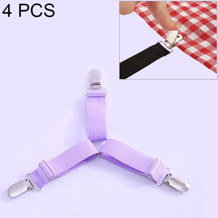 4 PCS Adjustable Bedspread Tablecloth Curtain Sofa Cover Holder Tent Metal Fixed Clips – Durable Build, Easy to Use Purple