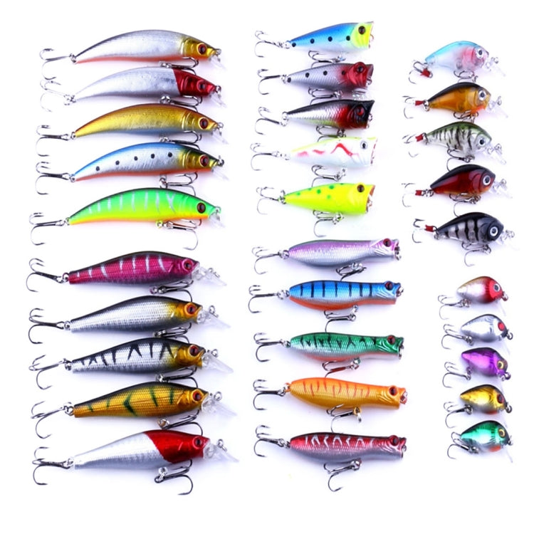 HENGJIA HENG JIA-SETL30 30 PCS Minnow Fishing Lure Set 6 Models Fishing Tackle Plastic Hard Bait, 30 PCS 30 PCS
