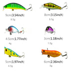 HENGJIA HENG JIA-SETL30 30 PCS Minnow Fishing Lure Set 6 Models Fishing Tackle Plastic Hard Bait, 30 PCS