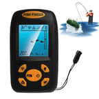 Portable Ultrasonic Fish Finder, Water Depth & Temperature Fishfinder with Wired Sonar Sensor Transducer and LCD Display, Fish Finder Black Fish Finder Black