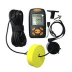 Portable Ultrasonic Fish Finder, Water Depth & Temperature Fishfinder with Wired Sonar Sensor Transducer and LCD Display, Fish Finder Black