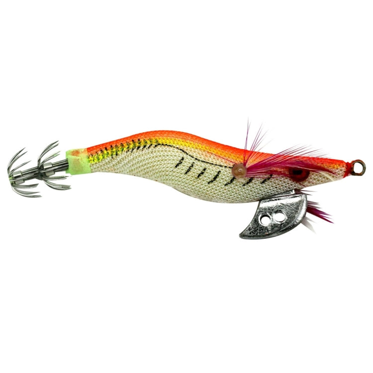 HENGJIA 8cm Plastic Hard Baits Squid Fishing Lures Decoy Wood Shrimp Baits, 1# (Magenta+Dark Red), 2# (Orange + Yellow), 3# (Yellow), 5# (Magenta), 6# (Orange) 2# (Orange + Yellow) Orange + Yellow