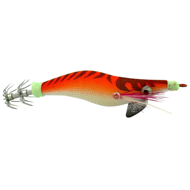 HENGJIA 8cm Plastic Hard Baits Squid Fishing Lures Decoy Wood Shrimp Baits, 1# (Magenta+Dark Red), 2# (Orange + Yellow), 3# (Yellow), 5# (Magenta), 6# (Orange) 6# (Orange) Orange