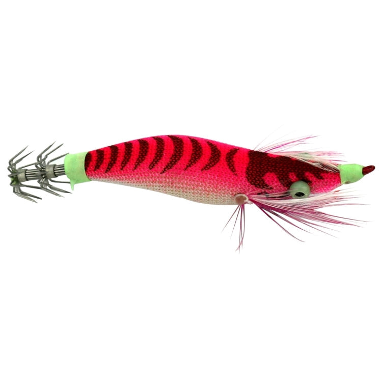 HENGJIA 8cm Plastic Hard Baits Squid Fishing Lures Decoy Wood Shrimp Baits, 1# (Magenta+Dark Red), 2# (Orange + Yellow), 3# (Yellow), 5# (Magenta), 6# (Orange) 5# (Magenta) Magenta