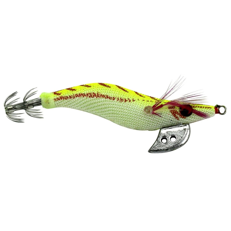 HENGJIA 8cm Plastic Hard Baits Squid Fishing Lures Decoy Wood Shrimp Baits, 1# (Magenta+Dark Red), 2# (Orange + Yellow), 3# (Yellow), 5# (Magenta), 6# (Orange) 3# (Yellow) Yellow