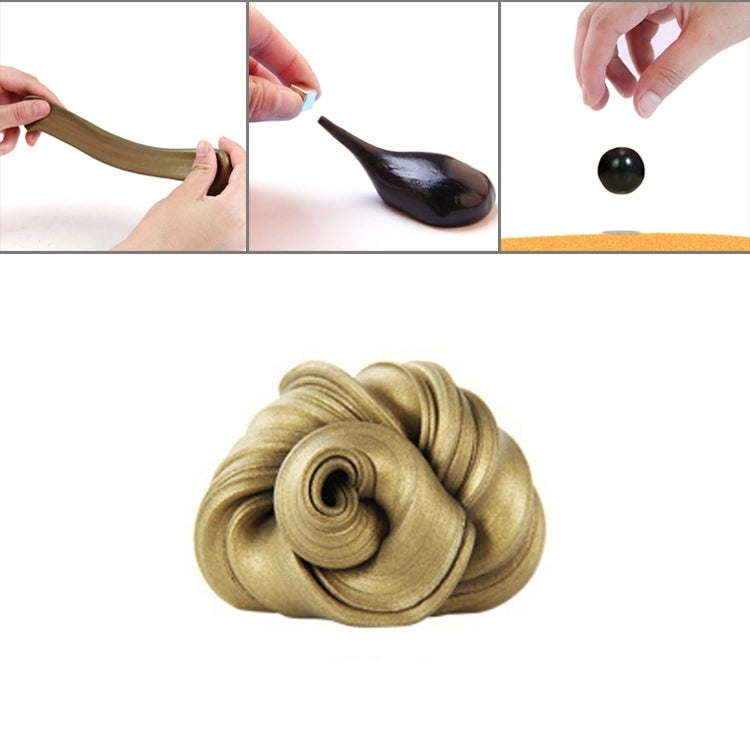 DIY Plasticine Slime Magnetic Rubber Mud Stress Reducer Anti-Anxiety Bouncing Putty Magic Clay Education Toy for Kids and Adults, Small Iron Box Size: 6x2.5cm – Magnetic Gold