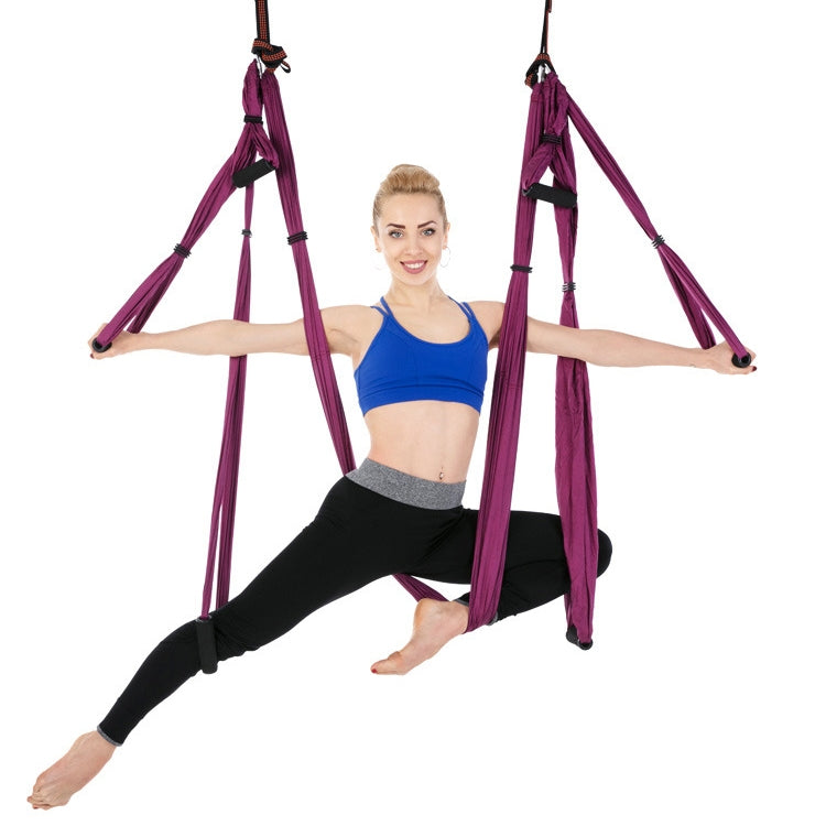 6 Handles Bodybuilding Handstand Inelasticity Aerial Yoga Hammock – Durable Build, Easy to Use Dark Purple