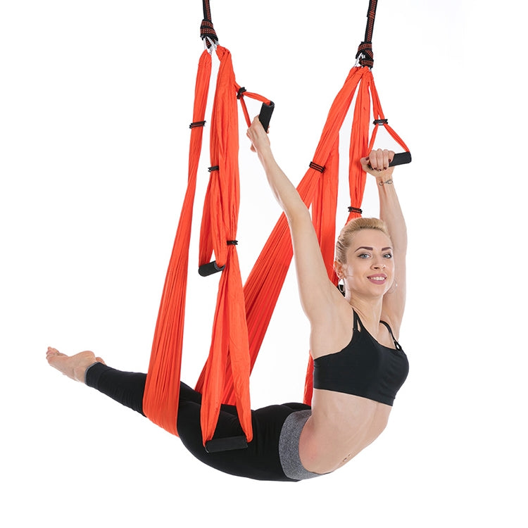 6 Handles Bodybuilding Handstand Inelasticity Aerial Yoga Hammock – Durable Build, Easy to Use Orange