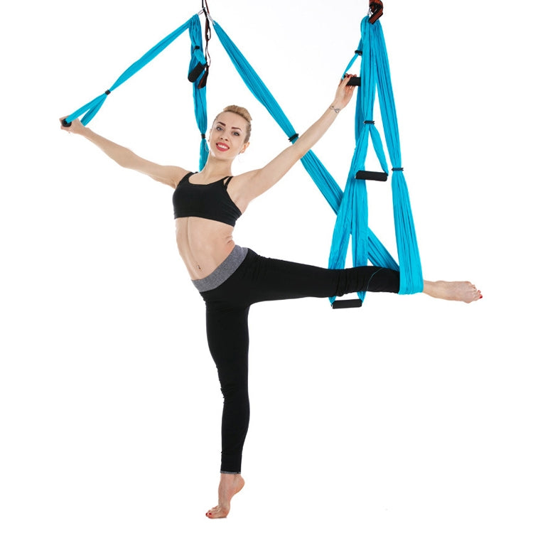 6 Handles Bodybuilding Handstand Inelasticity Aerial Yoga Hammock – Durable Build, Easy to Use Sky Blue