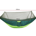 Portable Outdoor Camping Full-automatic Nylon Parachute Hammock with Mosquito Nets, Size : 250 x 120cm, 250x120cm Army Green