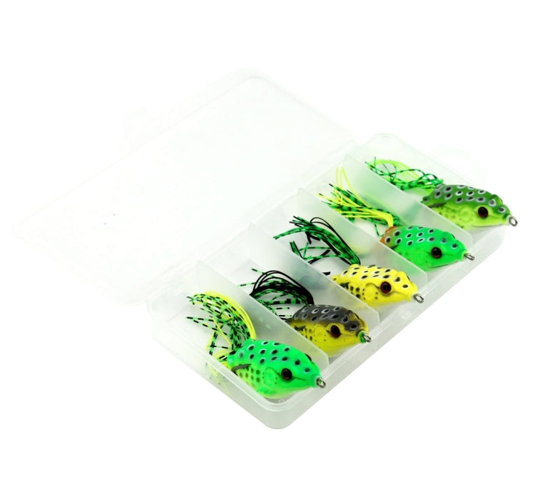 HENGJIA 5 PCS Soft Baits Water-hit Fishing Lures Ray Frog Baits with Plastic Box, Soft Baits Water-hit Fishing – Durable Build, Easy to Use