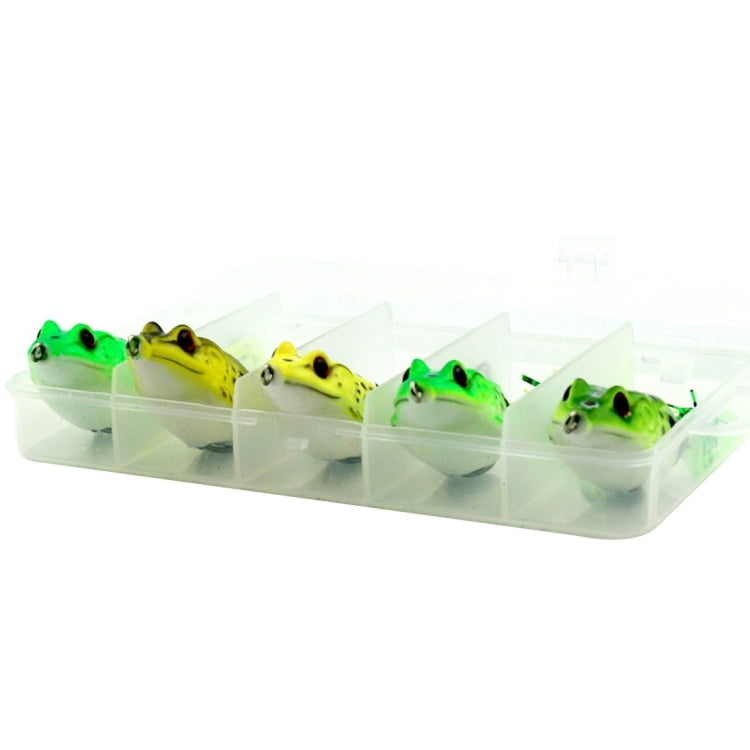 HENGJIA 5 PCS Soft Baits Water-hit Fishing Lures Ray Frog Baits with Plastic Box, Soft Baits Water-hit Fishing – Durable Build, Easy to Use
