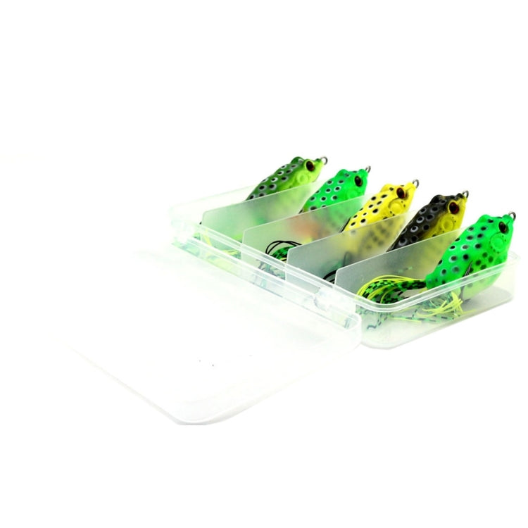 HENGJIA 5 PCS Soft Baits Water-hit Fishing Lures Ray Frog Baits with Plastic Box, Soft Baits Water-hit Fishing – Durable Build, Easy to Use