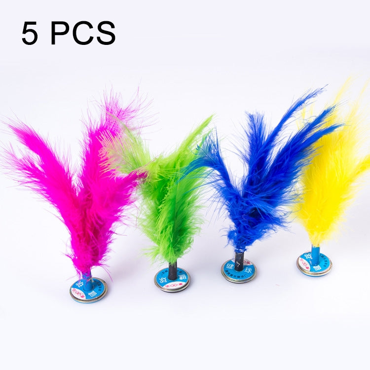 5 PCS Turkey Feather Kick Shuttlecock Foot Exercise Toy, Random Color Delivery – Durable Build, Easy to Use Default Title