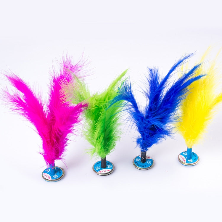 5 PCS Turkey Feather Kick Shuttlecock Foot Exercise Toy, Random Color Delivery – Durable Build, Easy to Use