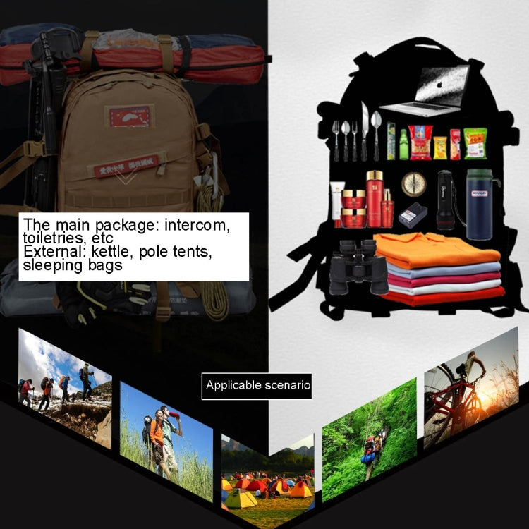 INDEPMAN DL-B001 Fashion Camouflage Style Men Oxford Cloth Backpack Shoulders Bag 40L Outdoors Hiking Camping Travelling Bag 3D Package with Expanded MOLLE & Magic Sticker & Adjustable Shoulder Strap, Size: 51 x 42 x 22 cm – Waterproof, Wear-resistant