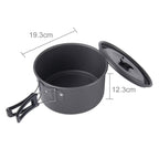 DS-500 Outdoor Camping Ultra Light Weight 15 Piece Cookware Stackable Set for 4-5 People, Size: Large, DS-500 Size: Large