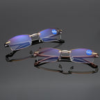 Rimless Anti Blue-ray Blue Film Lenses Presbyopic Glasses, +2.50D, +2.50D