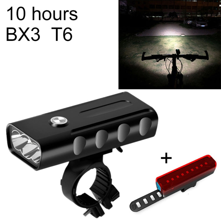 BX3 USB Charging Bicycle Light Front Handlebar Led Light (10 Hours, T6+A02 Lamp), 10 Hours, T6+A02 Lamp 10 Hours, T6+A02 Lamp