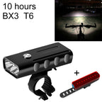 BX3 USB Charging Bicycle Light Front Handlebar Led Light (10 Hours, T6+A02 Lamp), 10 Hours, T6+A02 Lamp 10 Hours, T6+A02 Lamp