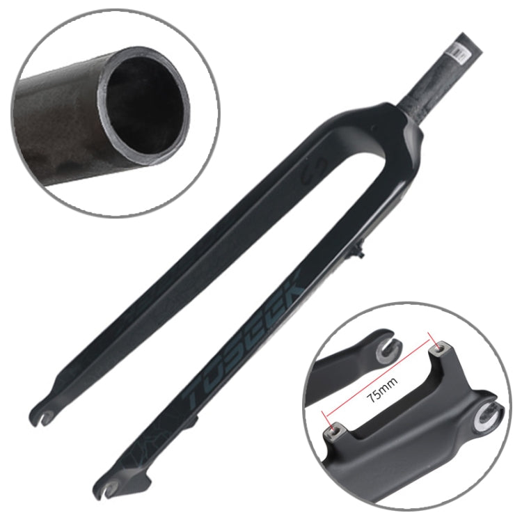 TOSEEK Ultra Light 29 Inch 435mm Mountain Bike Full Carbon Front Fork Straight Head Tube Disc Brake, 29 Inch 435mm – Durable Build, Easy to Use 29 Inch 435mm Black