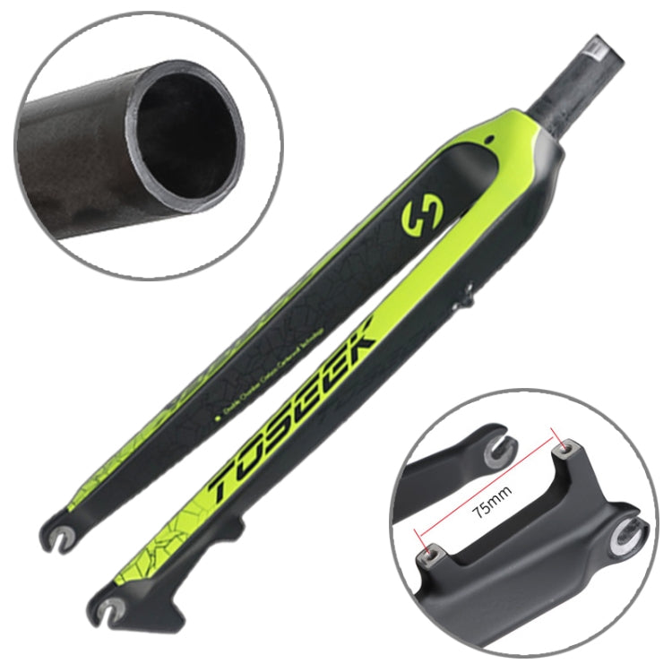 TOSEEK Ultra Light 29 Inch 435mm Mountain Bike Full Carbon Front Fork Straight Head Tube Disc Brake, 29 Inch 435mm 29 Inch 435mm Green