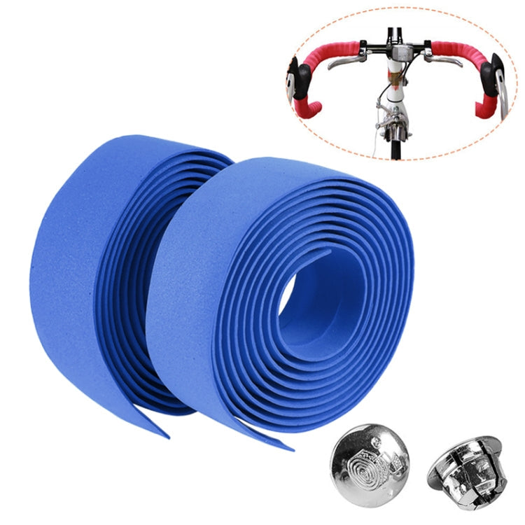 1 Pair Cycling Road Bike Sports Bicycle Cork Handlebar Tape Wrap + 2 Bar Plug, 2m Blue, 2m Red, 2m White, 2m Yellow, 2m Black, 2m Pink, 2m Green – Waterproof, Non-slip