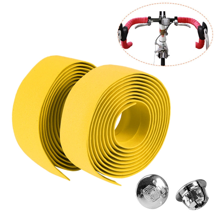1 Pair Cycling Road Bike Sports Bicycle Cork Handlebar Tape Wrap + 2 Bar Plug, 2m Blue, 2m Red, 2m White, 2m Yellow, 2m Black, 2m Pink, 2m Green – Waterproof, Non-slip