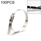 100 PCS 4.6x350mm Stainless Steel Metal Cable Ties Tie Zip Wrap Exhaust Heat Straps Induction Pipe, 4.6x350mm 4.6x350mm