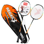 REGAIL 8019 2 PCS Carbon Durable Badminton Racket for Beginners Orange