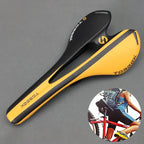 TOSEEK Road Bike Carbon Fiber Seat Bicycle Hollow Seat Saddle, 3K Texture + Extinction, Extinction(Orange), Extinction(Red), Extinction(Yellow) Extinction(Orange) Orange