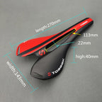 TOSEEK Road Bike Carbon Fiber Seat Bicycle Hollow Seat Saddle, 3K Texture + Extinction, Extinction(Orange), Extinction(Red), Extinction(Yellow)