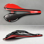 TOSEEK Road Bike Carbon Fiber Seat Bicycle Hollow Seat Saddle, 3K Texture + Extinction, Extinction(Orange), Extinction(Red), Extinction(Yellow)