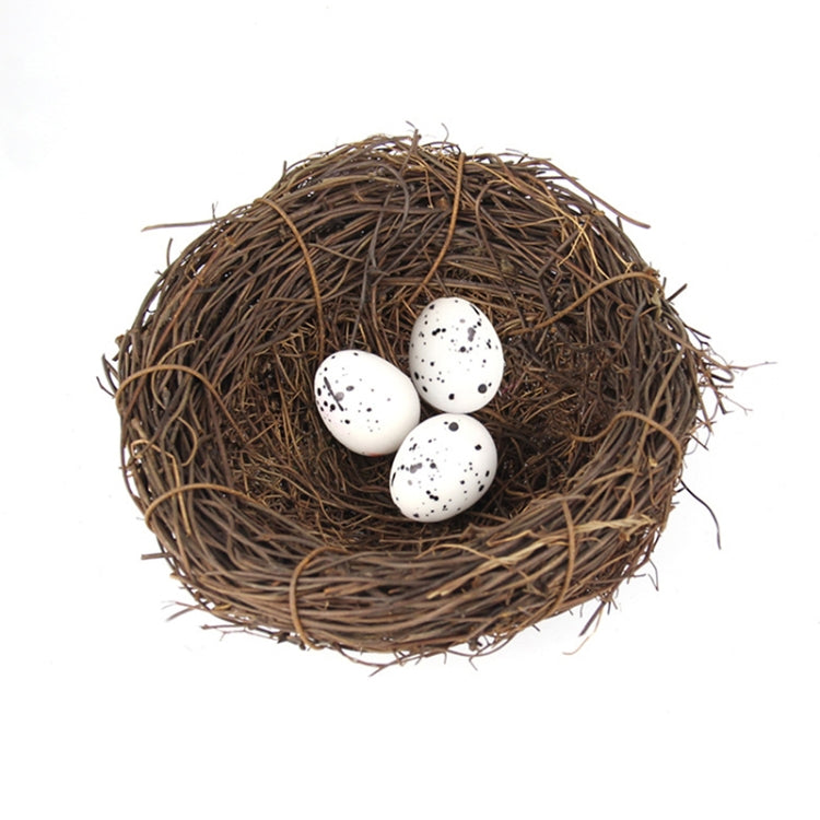 12cm Simulation Bird Nest + 3 PCS Bird Egg Holiday Decoration, 12cm 12cm