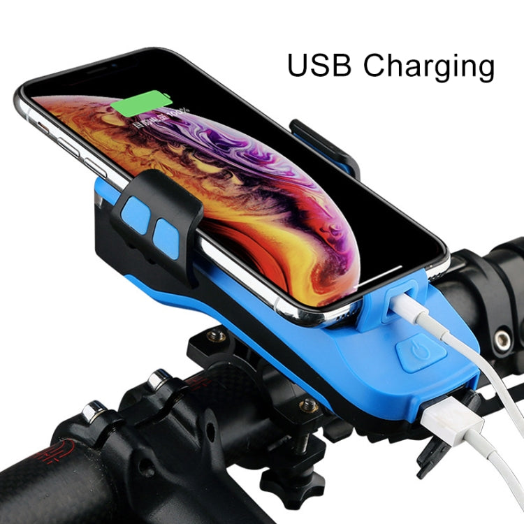 Multifunction 4 in 1 Phone Holder Bicycle Bell Cycling Lamp Flashlight, 4 in 1 Phone Holder