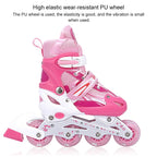 Children Adult Flash Straight Row Roller Skates Skating Shoes Suit, Size : L, Size : L (Pink), Size : L (Blue), Size : L (Red)
