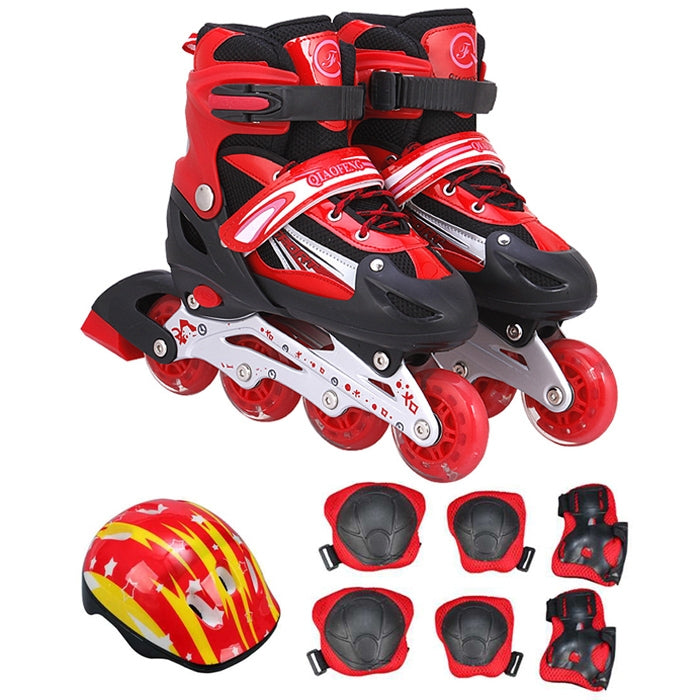 Children Adult Flash Straight Row Roller Skates Skating Shoes Suit, Size : L, Size : L (Pink), Size : L (Blue), Size : L (Red) – Durable Build, Easy to Use Size : L (Blue) Blue