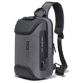 BANGE Men Security USB Chest Bag Portable Outdoor Shoulder Bag, Outdoor Shoulder Bag – Waterproof Outdoor Shoulder Bag Grey
