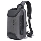 BANGE Men Security USB Chest Bag Portable Outdoor Shoulder Bag, Outdoor Shoulder Bag – Waterproof Outdoor Shoulder Bag Grey