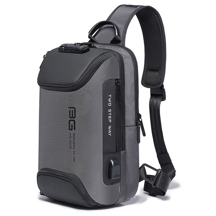 BANGE Men Security USB Chest Bag Portable Outdoor Shoulder Bag, Outdoor Shoulder Bag – Waterproof Outdoor Shoulder Bag Grey