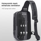 BANGE Men Security USB Chest Bag Portable Outdoor Shoulder Bag, Outdoor Shoulder Bag – Waterproof