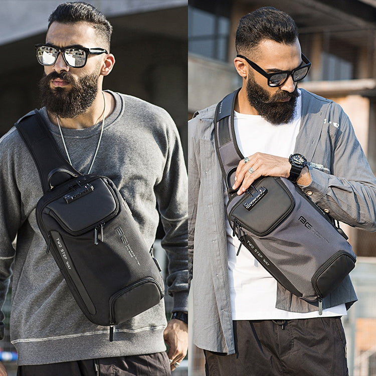 BANGE Men Security USB Chest Bag Portable Outdoor Shoulder Bag, Outdoor Shoulder Bag – Waterproof