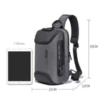 BANGE Men Security USB Chest Bag Portable Outdoor Shoulder Bag, Outdoor Shoulder Bag – Waterproof