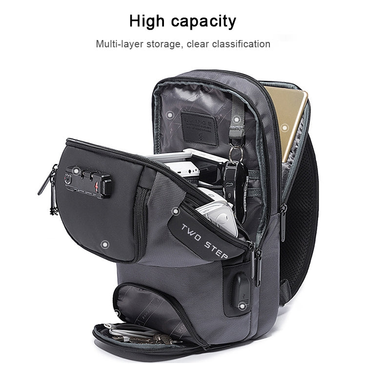 BANGE Men Security USB Chest Bag Portable Outdoor Shoulder Bag, Outdoor Shoulder Bag – Waterproof