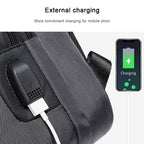 BANGE Men Security USB Chest Bag Portable Outdoor Shoulder Bag, Outdoor Shoulder Bag – Waterproof